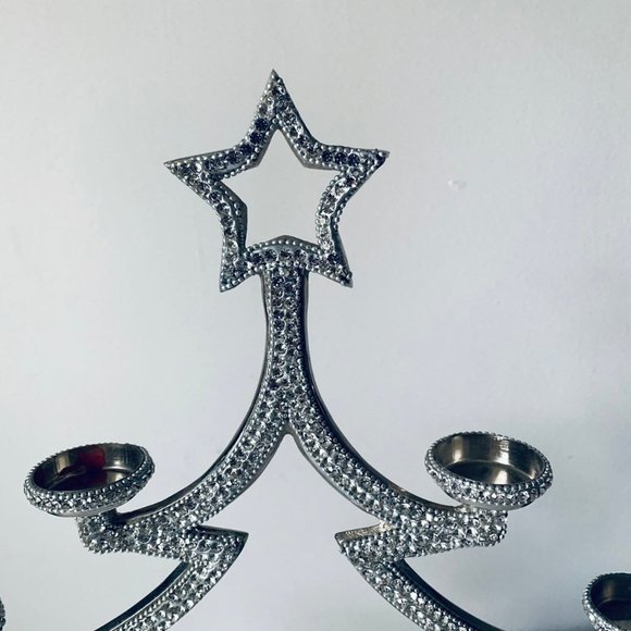 Silver Candleabra Large Christmas Tree - Picture 2 of 4